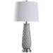 Bayou Breeze Otha 32" Table Lamp Ceramic/Metal/Fabric in Gray/White | 32 H x 16 W x 16 D in | Wayfair B15F1B42720D461F8B858DC8F2D9FDF4