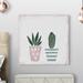 Union Rustic 'Concrete Planters' - Wrapped Canvas Painting Print Metal in Green/Pink | 32 H x 32 W x 1.5 D in | Wayfair