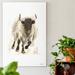 Millwood Pines 'Rustic Bull I' - Wrapped Canvas Painting Print Canvas, Solid Wood in White | 36 H x 24 W x 1.5 D in | Wayfair