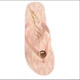 Michael Kors Shoes | Auth Michael Kors Signaturejetset Logo Flipflops | Color: Pink | Size: 10