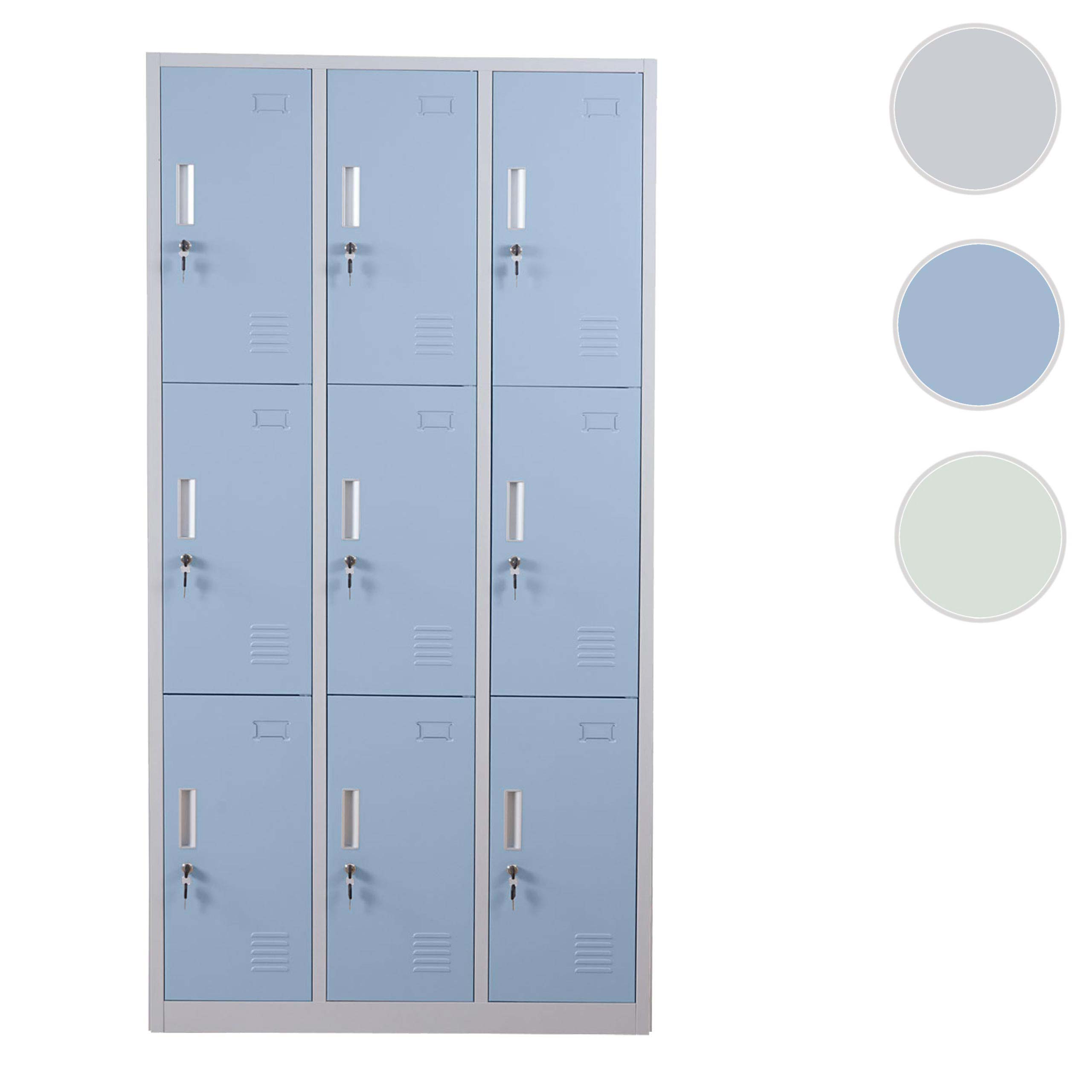 Schließfach Boston T829, Schließfachschrank Wertfachschrank Spind, Metall 9 Fächer ~ grün Image