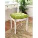 One Allium Way® Billiot Vanity Stool Linen/Wood/Upholstered in Green | 19 H x 16 W x 15 D in | Wayfair LARK2812 29016786