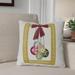 The Holiday Aisle® Presidio Frame It Up Outdoor Square Pillow Cover & Insert Polyester/Polyfill blend in Yellow | 18 H x 18 W x 7 D in | Wayfair