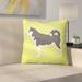 East Urban Home Siberian Husky Indoor/Outdoor Throw Pillow Polyester/Polyfill blend in Green | 14 H x 14 W x 3 D in | Wayfair EAAS4093 39998629