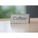 Service Ideas Laser Cut Table Tent Coffee Place Card Holder, Stainless Steel in Gray | 1.5 H x 3 W x 1.5 D in | Wayfair 1C-BF-COFFEE-MOD