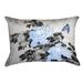 Bloomsbury Market Clair Peonies & Butterfly Indoor Rectangular Pillow Cover Polyester in Blue | 14 H x 20 W x 1 D in | Wayfair BBMT5564 40990074