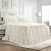 One Allium Way® Jadyn Shabby Elegance Ruffle Lace 3Pc Bedspread Set Microfiber in White | Queen Bedspread + 2 Standard Shams | Wayfair