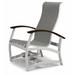 Red Barrel Studio® Hinch Marine Grade Sling Hidden Motion Chat Swivel Patio Chair in Gray/White/Black | 39 H x 27.5 W x 28.5 D in | Wayfair