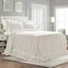 One Allium Way® Jadyn Shabby Elegance Ruffle Lace 3Pc Bedspread Set Microfiber in White | Queen Bedspread + 2 Standard Shams | Wayfair