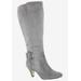 Extra Wide Width Women's Troy II Plus Wide Calf Boot by Bella Vita in Grey Super Suede (Size 12 WW)