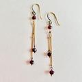 Anthropologie Jewelry | Anthropologie Ruby Red & Gold Drop Earrings | Color: Gold/Red | Size: Os