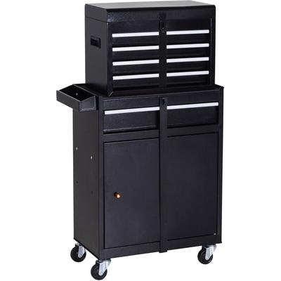 Werkstattwagen Werkzeugschrank Werkzeugkasten mit 5 Schubladen 360°-Rollen Metall 60 x 28 x 104,5 Image