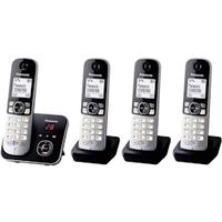 Panasonic KX-TG6824 Quattro DECT, GAP Schnurloses Telefon analog Anrufbeantworter, Freis KX-TG6824GB