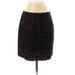 Elie Tahari Wool Skirt: Black Leopard Print Bottoms - Women's Size 4