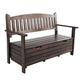 Outdoor wooden Storage Benches Deck Box for Patio Furniture, Park Lawn Balcony Porch Garden patio bench with storage, Water-Resistant Bench Seat Chair for 2-3 Person