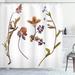 Winston Porter Blake Book Dried Cute Flowers Lilacs Daisies Tulips Leaves Garden Buds Art Print Single Shower Curtain in White | Wayfair