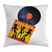 Ambesonne Record Cover Disco Party Square Pillow Cover Polyester | 24 H x 24 W x 2 D in | Wayfair min_33629_24x24