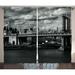 East Urban Home Black & White Panorama of City Skyline w/ Focus on Manhattan Bridge Photo Graphic Print | 96 H in | Wayfair EABN8069 39454458