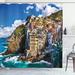 Latitude Run® Nash, Italian Mediterranean House by Cliffs Dramatic Weather Sea Cinque Terre Print Shower Curtain Set | 75 H x 69 W in | Wayfair