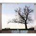 Latitude Run® Nash Bench & Tree Pale Decor Graphic Print Semi-Sheer Rod Pocket Curtain Panels Polyester in Brown | 96 H in | Wayfair