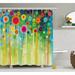 Winston Porter Rena Abstract Dandelion Inspired Spiral Blooms Petals Nature Art Theme Single Shower Curtain Polyester | 105 W in | Wayfair