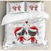 The Holiday Aisle® Kinkead Soul Mates Love w/ Santa Costume Family Romance Winter Night Picture Duvet Cover Set Microfiber in Red/White | Wayfair