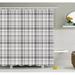 East Urban Home Pattern w/ Modified Stripes Crossed Horizontal & Vertical Lines Forming Squares Shower Curtain Set | 84 H x 69 W in | Wayfair