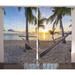 East Urban Home Tropical Paradise Beach w/ Hammock & Coconut Palm Trees Horizon Coast Vacation Scenery Graphic Print | 108 H in | Wayfair