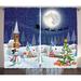 The Holiday Aisle® Christmas Decorations Winter Snowman Xmas Tree Santa Sleigh Church Moon Gifts Snow Stars Graphic Print | 90 H in | Wayfair