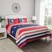 August Grove® Silvio Americana Reversible Quilt Set Polyester/Polyfill/Microfiber in Blue/Red/White | Twin XL Quilt + 1 Sham | Wayfair