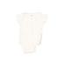 Carter's Short Sleeve Onesie: White Solid Bottoms - Size 3 Month