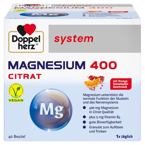 Doppelherz – Magnesium 400 Citrat system Granulat Mineralstoffe