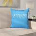 Latitude Run® Coastal Happiness Square Pillow Cover & Insert Polyester/Polyfill blend in Blue | 16 H x 16 W x 6 D in | Wayfair LTRN3072 28506475