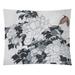 World Menagerie Polyester Mt. Fuji Through the Cherry Blossoms Tapestry Polyester in White | 26 H x 36 W in | Wayfair