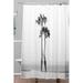 East Urban Home Palms Polyester Single Shower Curtain Polyester in Gray/Pink | 69 H x 72 W in | Wayfair BRSD9083 29856055
