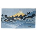 Blue 39 x 0.25 in Area Rug - World Menagerie Mt. Fuji Reflected in Lake Kawaguchi Area Rug Polyester | 39 W x 0.25 D in | Wayfair