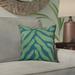 Lark Manor™ Akheelesh Outdoor Square Pillow Cover & Insert Polyester/Polyfill blend in Green/Blue | 18 H x 18 W x 7 D in | Wayfair