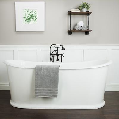 Randolph Morris Ashley 59 Inch Cast Iron Double Ended Skirted Tub - No Faucet Drillings RMSE