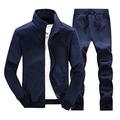 ZAPZEAL Men's Tracksuit Athletic Sports Casual Full Zip Warm Jogging Sweatsuit Autumn Coats, Blue L