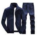 ZAPZEAL Men's Tracksuit Sets Bottoms Full Zip Jogging Gym Suit Jacket with Pockets Long Sleeve Winter Coats, Blue M