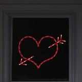 Northlight Seasonal 17" Lighted Heart w/ Arrow Valentine's Day Window Silhouette Decoration Plastic in Red | 10 H x 1 W x 17 D in | Wayfair
