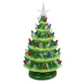 Northlight Seasonal 12.5" Led Lighted Retro Table Top Christmas Tree w/ Star Topper Plastic in Blue/Green/Red | 12.5 H x 7 W x 7 D in | Wayfair