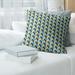 Brayden Studio® Skyscrapers Pattern Throw Pillow Down/Feather/Polyester in Green/Blue/Yellow | 20 H x 20 W in | Wayfair