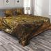 East Urban Home Nature Brown/Marigold Microfiber Rustic Coverlet/Bedspread Set Microfiber in Brown/Yellow | Queen Coverlet + 2 Shams | Wayfair