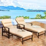 17 Stories Speidel 75.4" Long Reclining Single Chaise w/ Cushion Metal | 33.9 H x 26.8 W x 75.4 D in | Outdoor Furniture | Wayfair