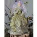 Northlight Seasonal 16" Gold & Brown Lighted Angel in Gown w/ Harp Christmas Tree Topper Fabric in Green | 16 H x 9 W x 5 D in | Wayfair 32623757