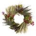 Northlight Seasonal Wheat Eucalyptus & Twig Artificial Wreath 22-Inch Traditional Faux in Green | 22 H x 22 W x 3 D in | Wayfair