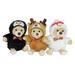 Northlight Seasonal Set of 3 Brown & Black Teddy Bear Stuffed Animal Figures in Christmas Costumes 8" | 8 H x 8 W x 4 D in | Wayfair 32636952