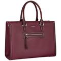 David Jones - Women's Large Top-Handle Handbag - Shopper Tote Bag PU Leather - Business Work School Satchel Briefcase - Big Capacity A4 Shoulder Crossbody Bag - Elegant Travel Student - Burgundy Red