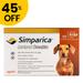 45% Off Simparica For Dogs 11.1-22 Lbs (Brown) 3 Doses